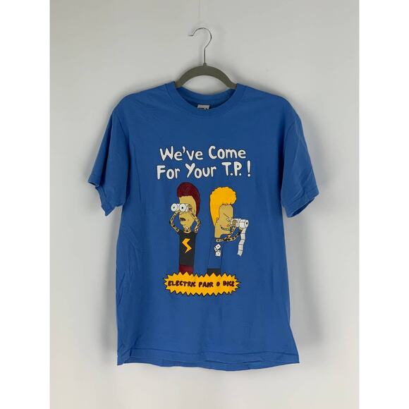 Beavis And Butt Head We've Come For Your Toilet Paper T Shirt Mens Medium Blue - Picture 1 of 8